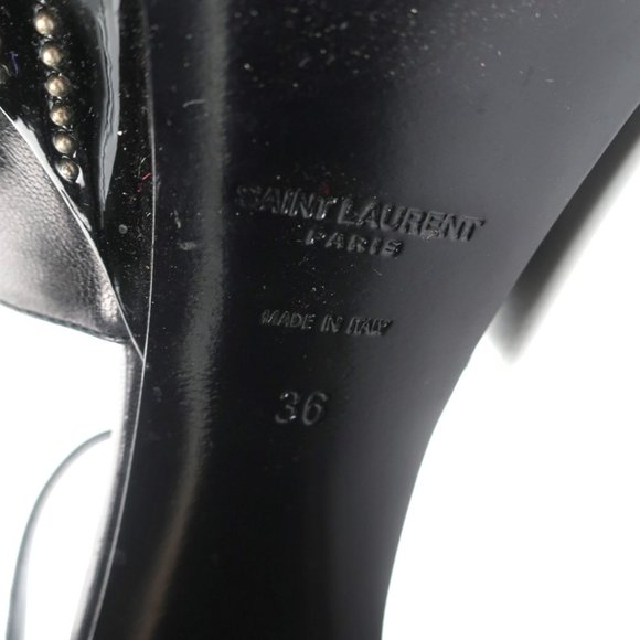 SAINT LAURENT CANDY DOUBLE KNOT STUDDED PLATFORM SANDALS BLACK LEATHER SIZE 36 - Picture 12 of 12